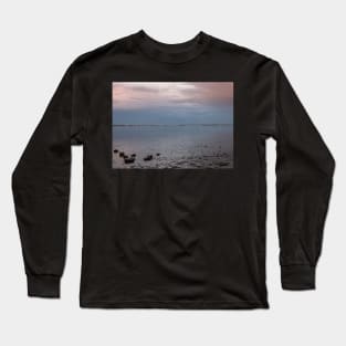 Rocks and sea breakers off the Frisian coast, Netherlands Long Sleeve T-Shirt